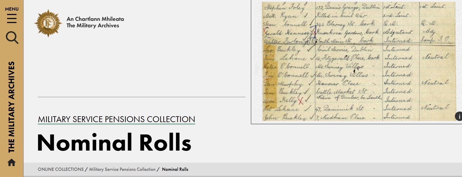 Landing page - Nominal Rolls (MSPC)