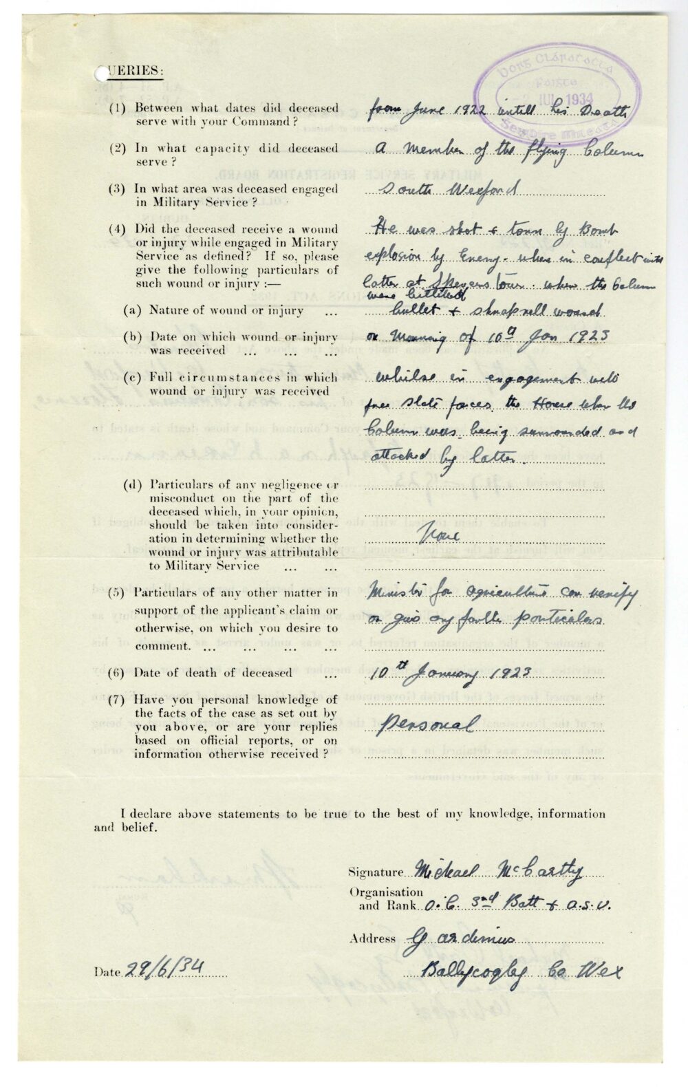 2 RB723 Cornelius Florence Mc Carthy 6