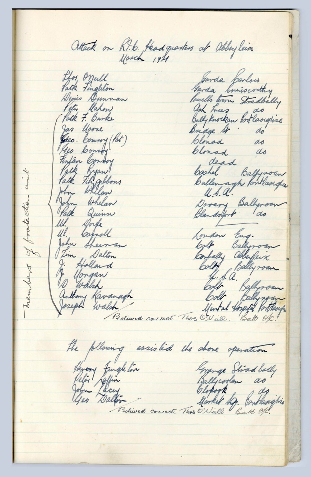 A16 1 Battalion Laois Brigade pg 19