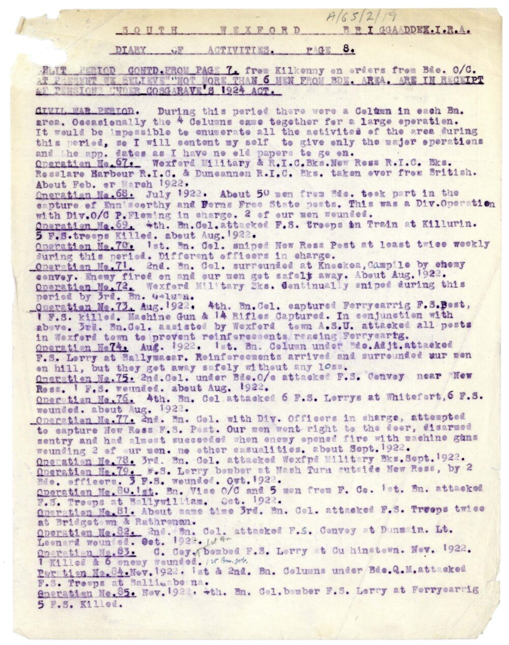 A65 2 South Wexford Brigade 18 1