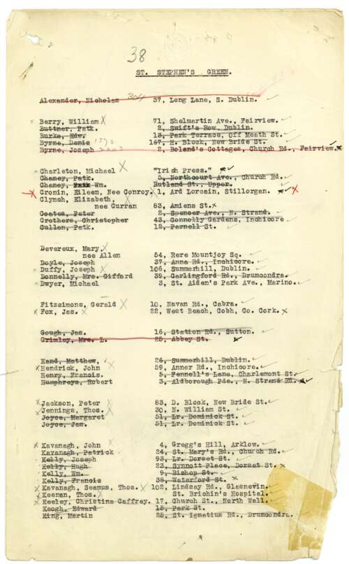 Irish Citizen Army - St Stephen's Green listing p1/2 (RO 10 A)