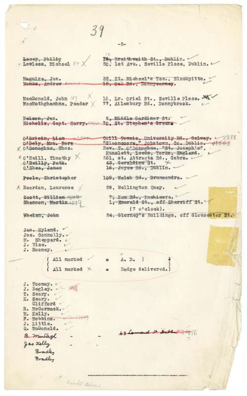 Irish Citizen Army - St Stephen's Green listing p2/2 (RO 10 A)