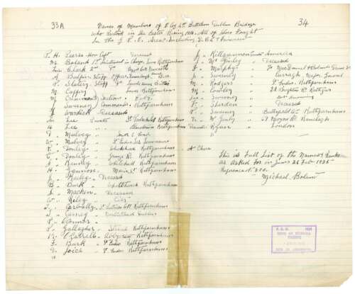 4 Battalion, E Coy in GPO 1916 (RO15)