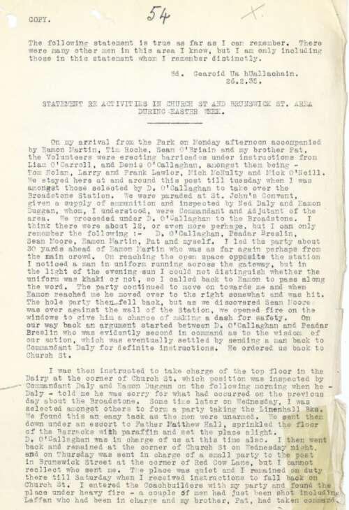 Statement of Activities- Church st and Brunswick St p1/2 (RO11)